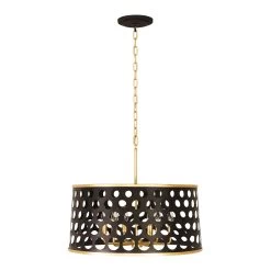 Bailey 346P06MBFG 6-Light Pendant Light - Matte Black/French Gold 13 Bailey 346P06MBFG 6-Light Pendant Light - Matte Black/French Gold -Hanging Lighting 346P06MBFG 5