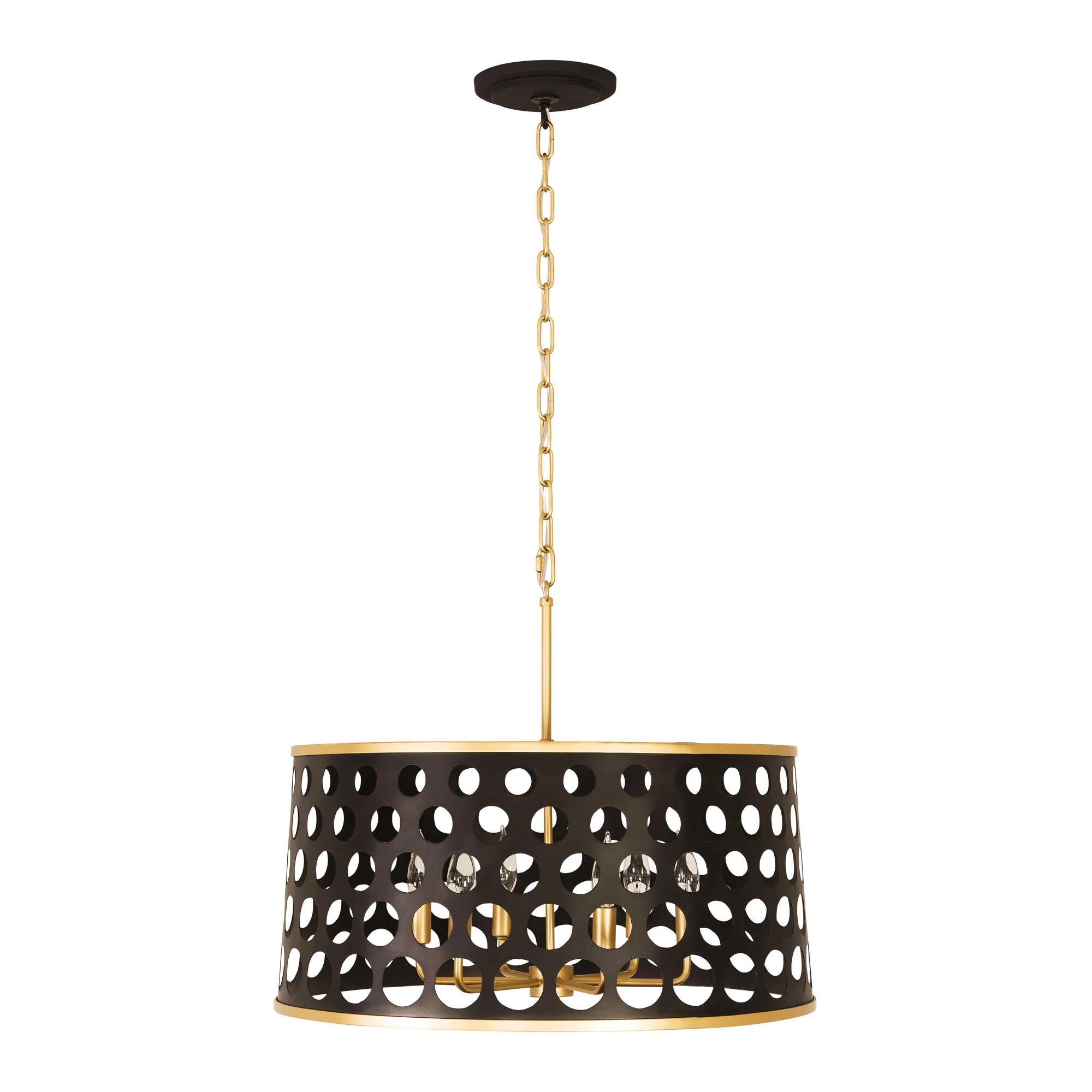 Bailey 346P06MBFG 6-Light Pendant Light - Matte Black/French Gold 8 Bailey 346P06MBFG 6-Light Pendant Light - Matte Black/French Gold - Image 6