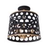 Bailey 346S03MBFG 3-Light Pendant Light - Matte Black/French Gold -Hanging Lighting 346S03MBFG