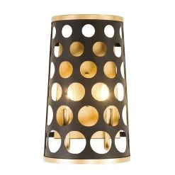Bailey 346W02MBFG 2-Light Wall Sconce - Matte Black/French Gold