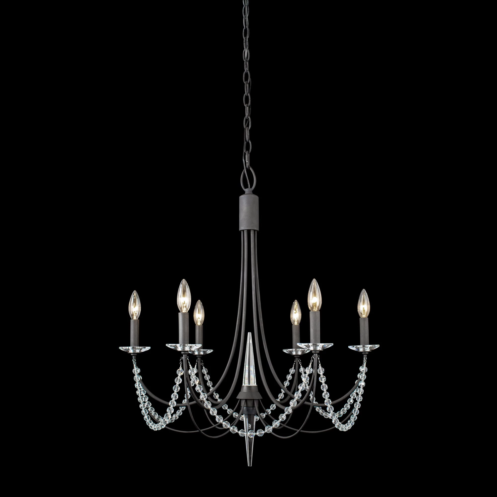 Brentwood 350C06CB 6-Light Chandelier - Carbon Black 7 Brentwood 350C06CB 6-Light Chandelier - Carbon Black - Image 5