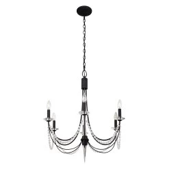 Brentwood 350C06CB 6-Light Chandelier - Carbon Black 9 Brentwood 350C06CB 6-Light Chandelier - Carbon Black -Hanging Lighting 350C06CB 2