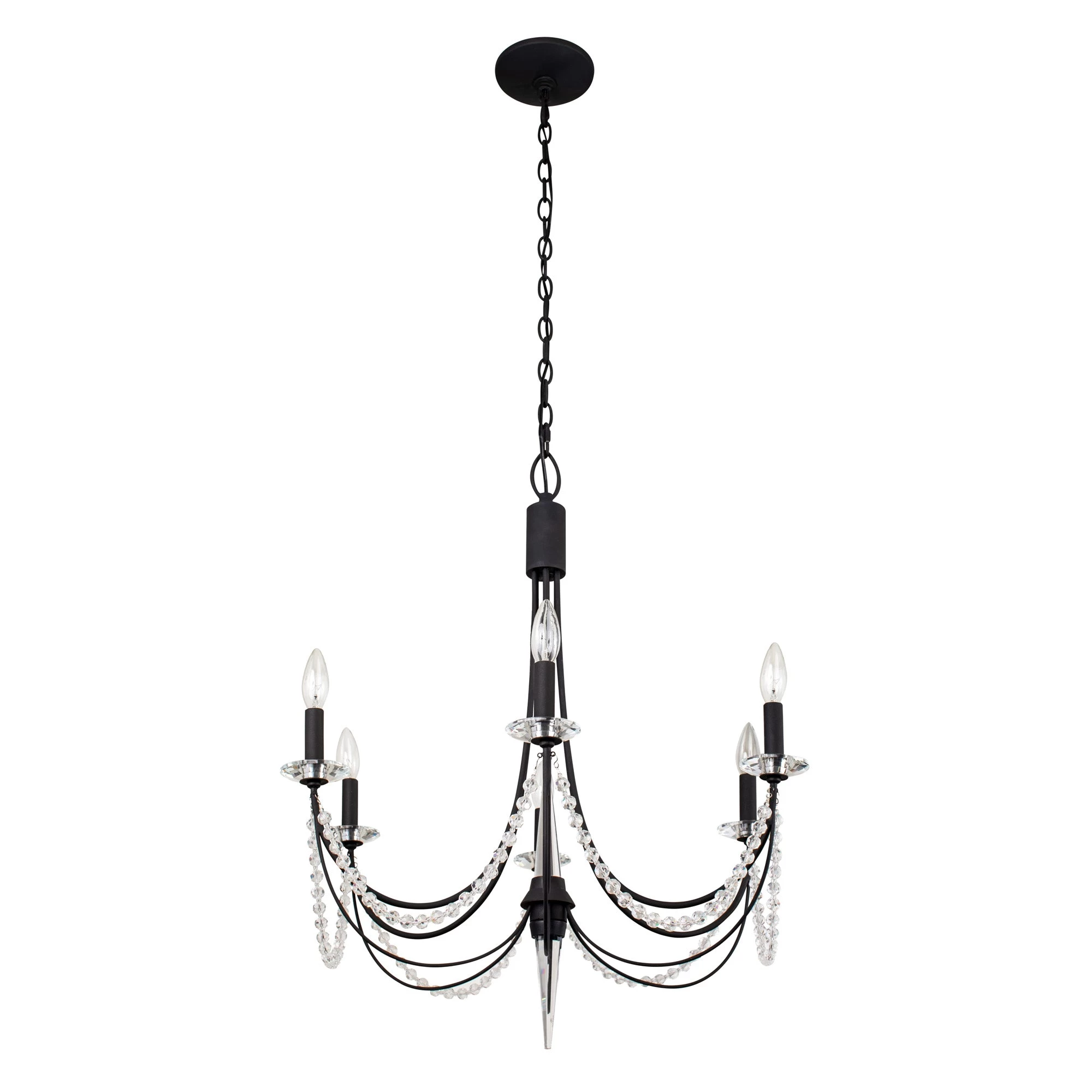 Brentwood 350C06CB 6-Light Chandelier - Carbon Black 5 Brentwood 350C06CB 6-Light Chandelier - Carbon Black - Image 3
