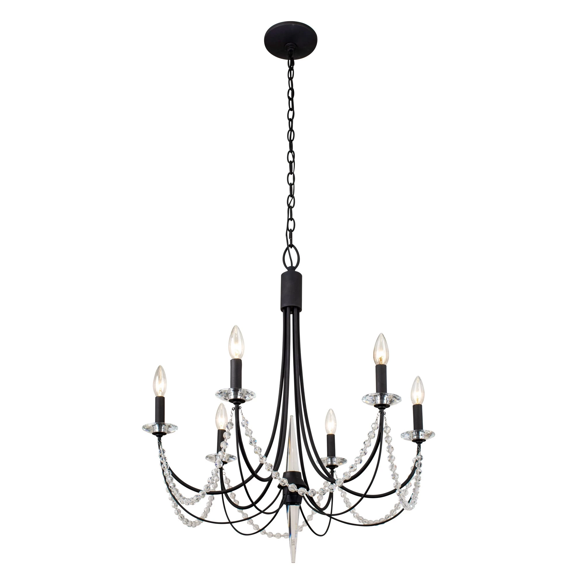 Brentwood 350C06CB 6-Light Chandelier - Carbon Black 3 Brentwood 350C06CB 6-Light Chandelier - Carbon Black
