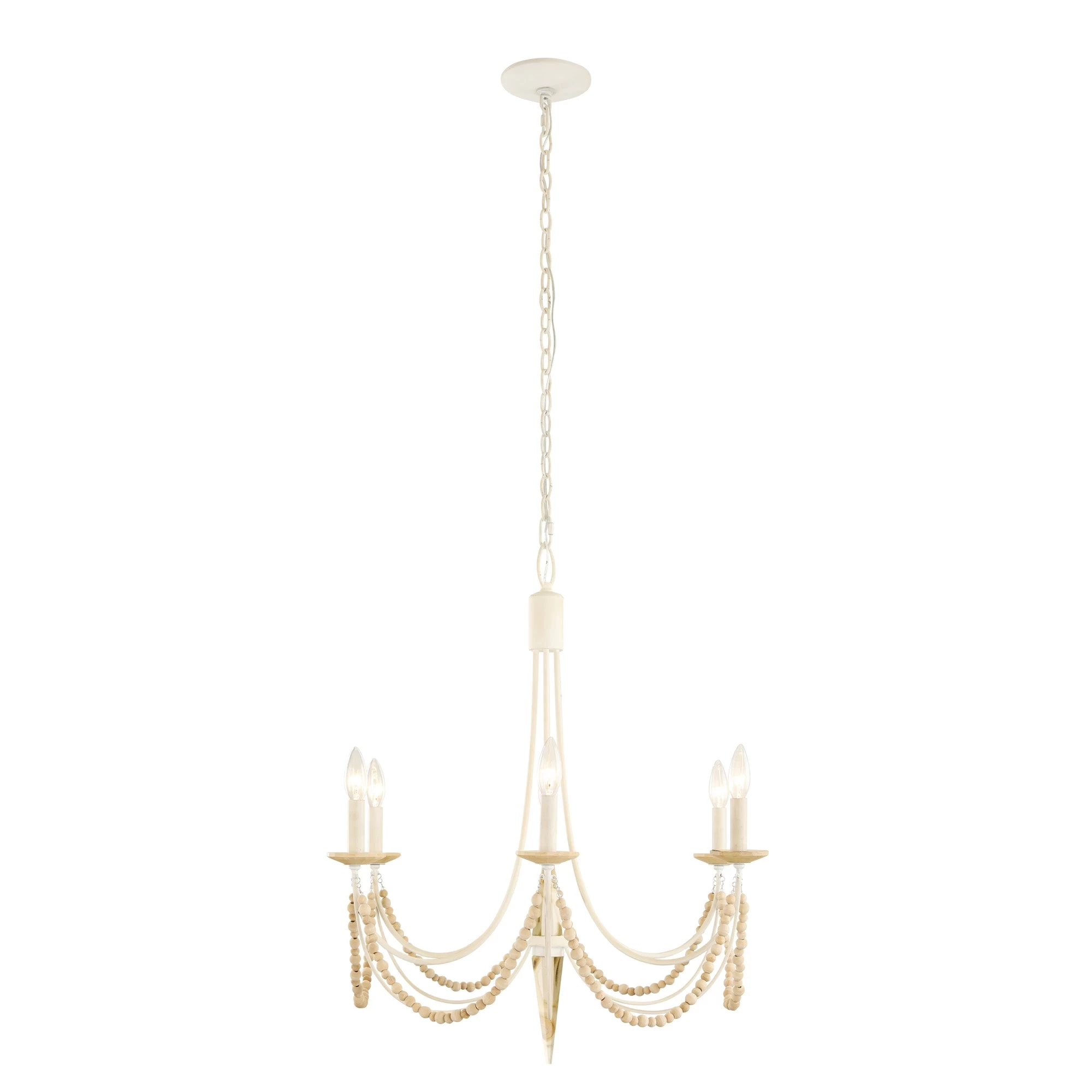 Brentwood 350C06CW 6-Light Chandelier - Country White 6 Brentwood 350C06CW 6-Light Chandelier - Country White - Image 4