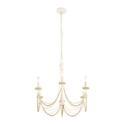 Brentwood 350C06CW 6-Light Chandelier - Country White 15 Brentwood 350C06CW 6-Light Chandelier - Country White -Hanging Lighting 350C06CW 6