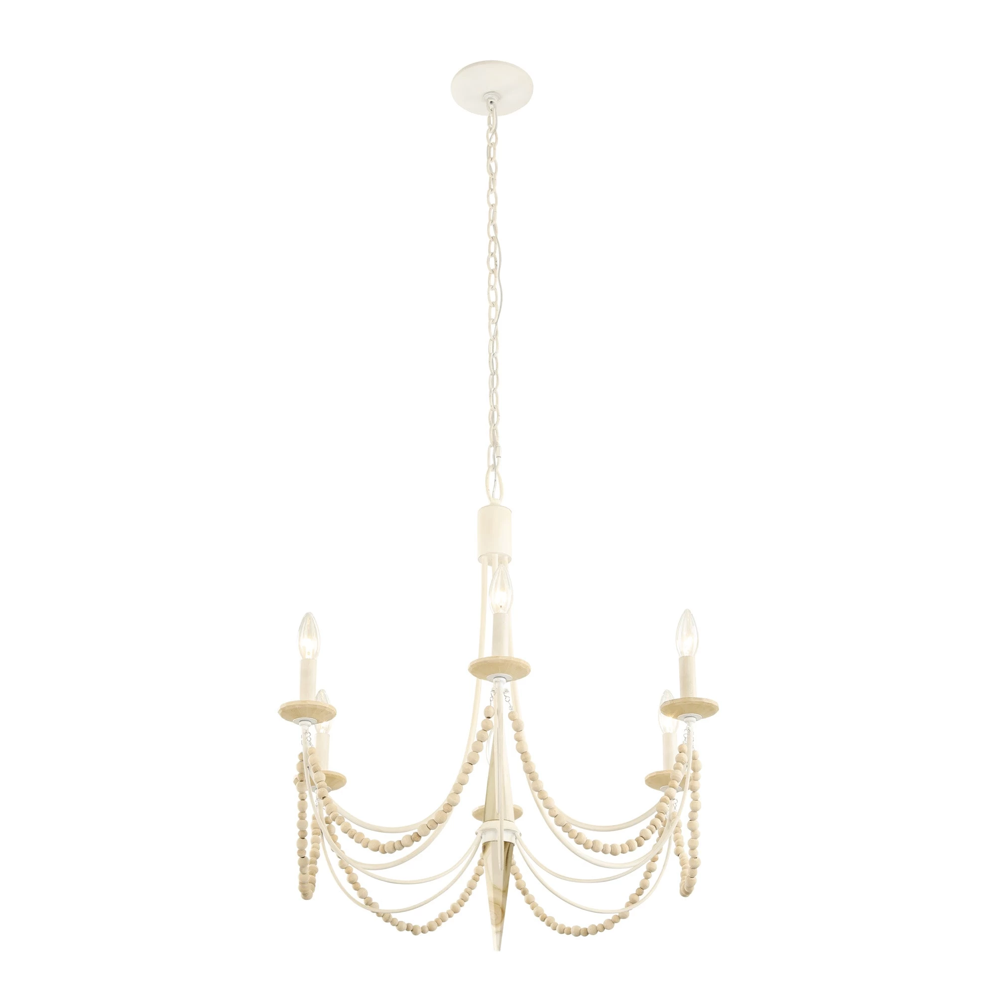 Brentwood 350C06CW 6-Light Chandelier - Country White 9 Brentwood 350C06CW 6-Light Chandelier - Country White - Image 7