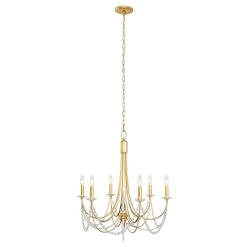 Brentwood 350C06FG 6-Light Chandelier - French Gold -Hanging Lighting 350C06FG 1