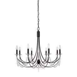 Brentwood 350C08CB 8-Light Chandelier - Carbon Black -Hanging Lighting 350C08CB 3