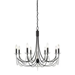Brentwood 350C08CB 8-Light Chandelier - Carbon Black
