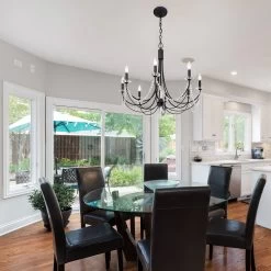 Brentwood 350C08CB 8-Light Chandelier - Carbon Black -Hanging Lighting 350C08CB app