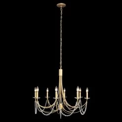 Brentwood 350C08FG 8-Light Chandelier - French Gold -Hanging Lighting 350C08FG 1
