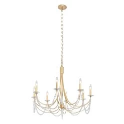 Brentwood 350C08FG 8-Light Chandelier - French Gold -Hanging Lighting 350C08FG 4