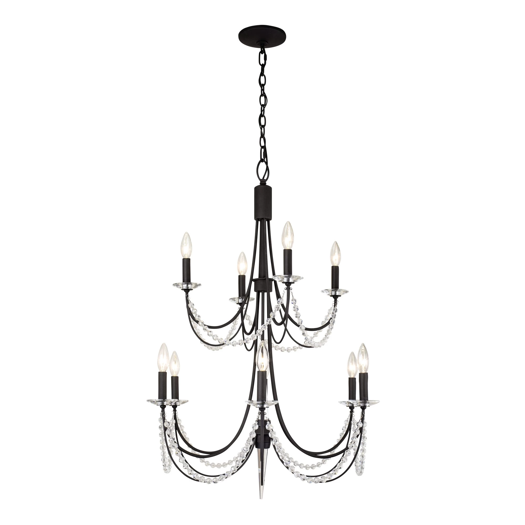 Brentwood 350C10CB 10-Light Chandelier - Carbon Black 3 Brentwood 350C10CB 10-Light Chandelier - Carbon Black
