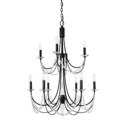 Brentwood 350C10CB 10-Light Chandelier - Carbon Black 10 Brentwood 350C10CB 10-Light Chandelier - Carbon Black -Hanging Lighting 350C10CB 4