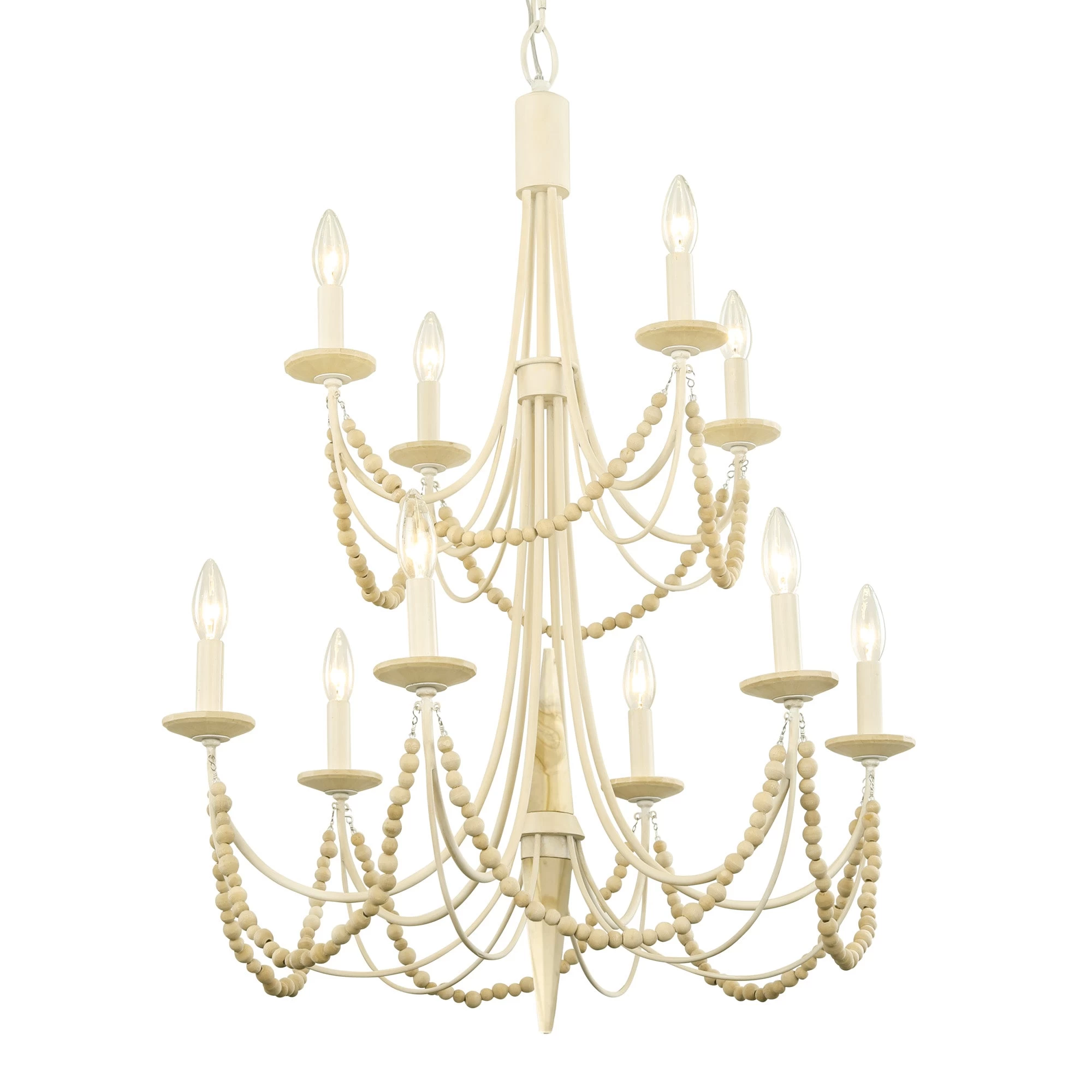 Brentwood 350C10CW 10-Light Chandelier - Country White 3 Brentwood 350C10CW 10-Light Chandelier - Country White