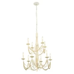 Brentwood 350C10CW 10-Light Chandelier - Country White 12 Brentwood 350C10CW 10-Light Chandelier - Country White -Hanging Lighting 350C10CW 1