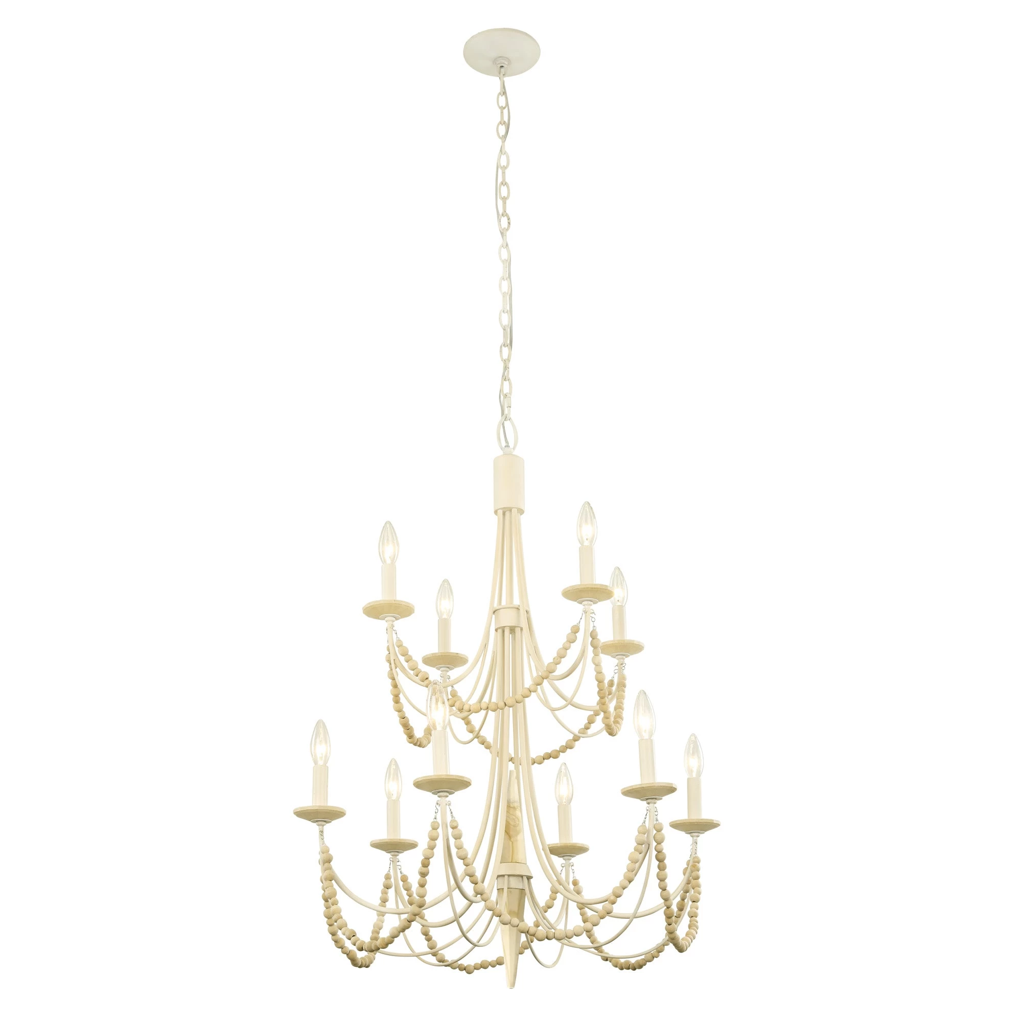 Brentwood 350C10CW 10-Light Chandelier - Country White 5 Brentwood 350C10CW 10-Light Chandelier - Country White - Image 3