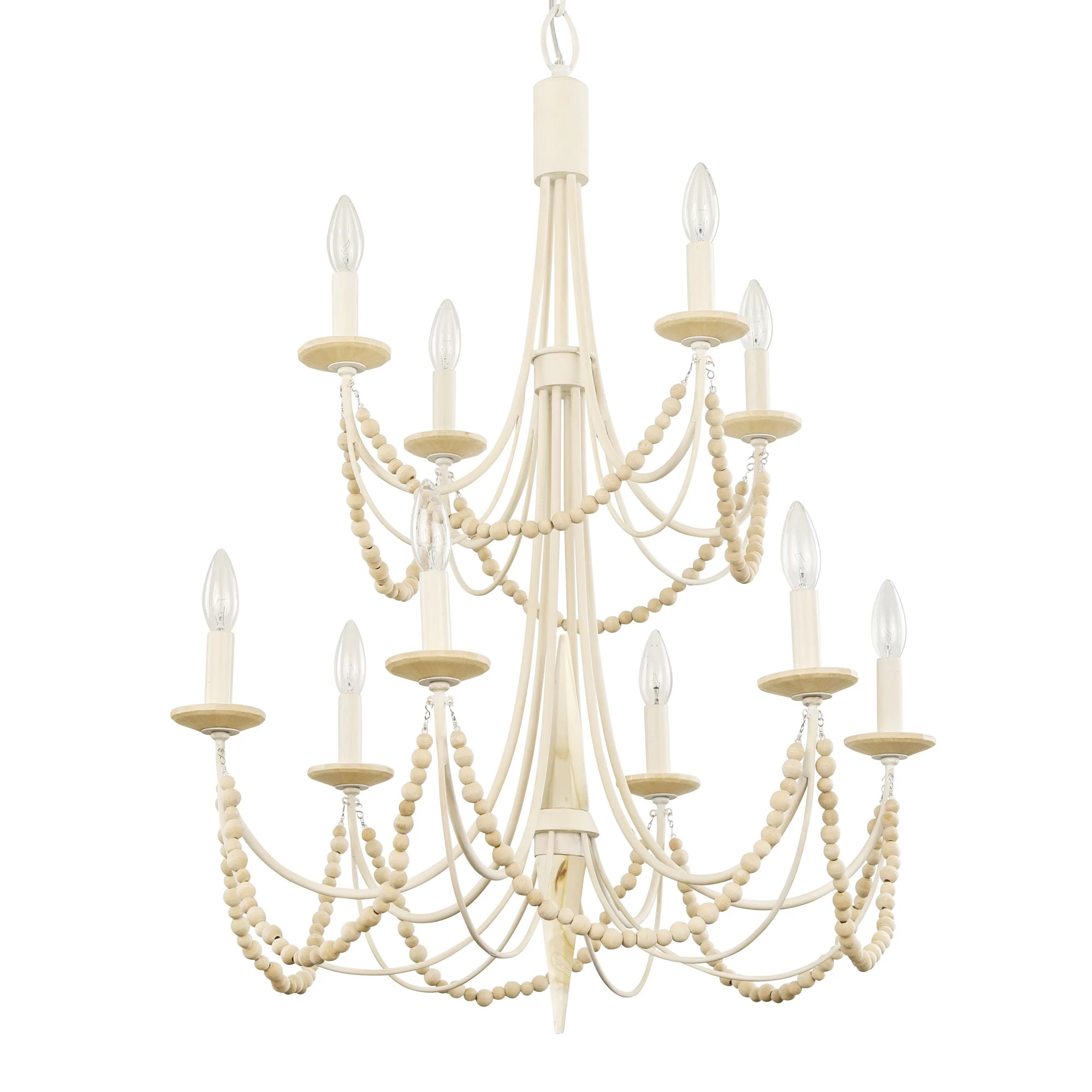 Brentwood 350C10CW 10-Light Chandelier - Country White 9 Brentwood 350C10CW 10-Light Chandelier - Country White - Image 7