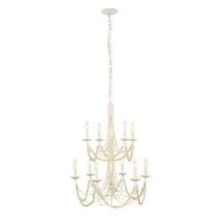 Brentwood 350C10CW 10-Light Chandelier - Country White 17 Brentwood 350C10CW 10-Light Chandelier - Country White -Hanging Lighting 350C10CW 5