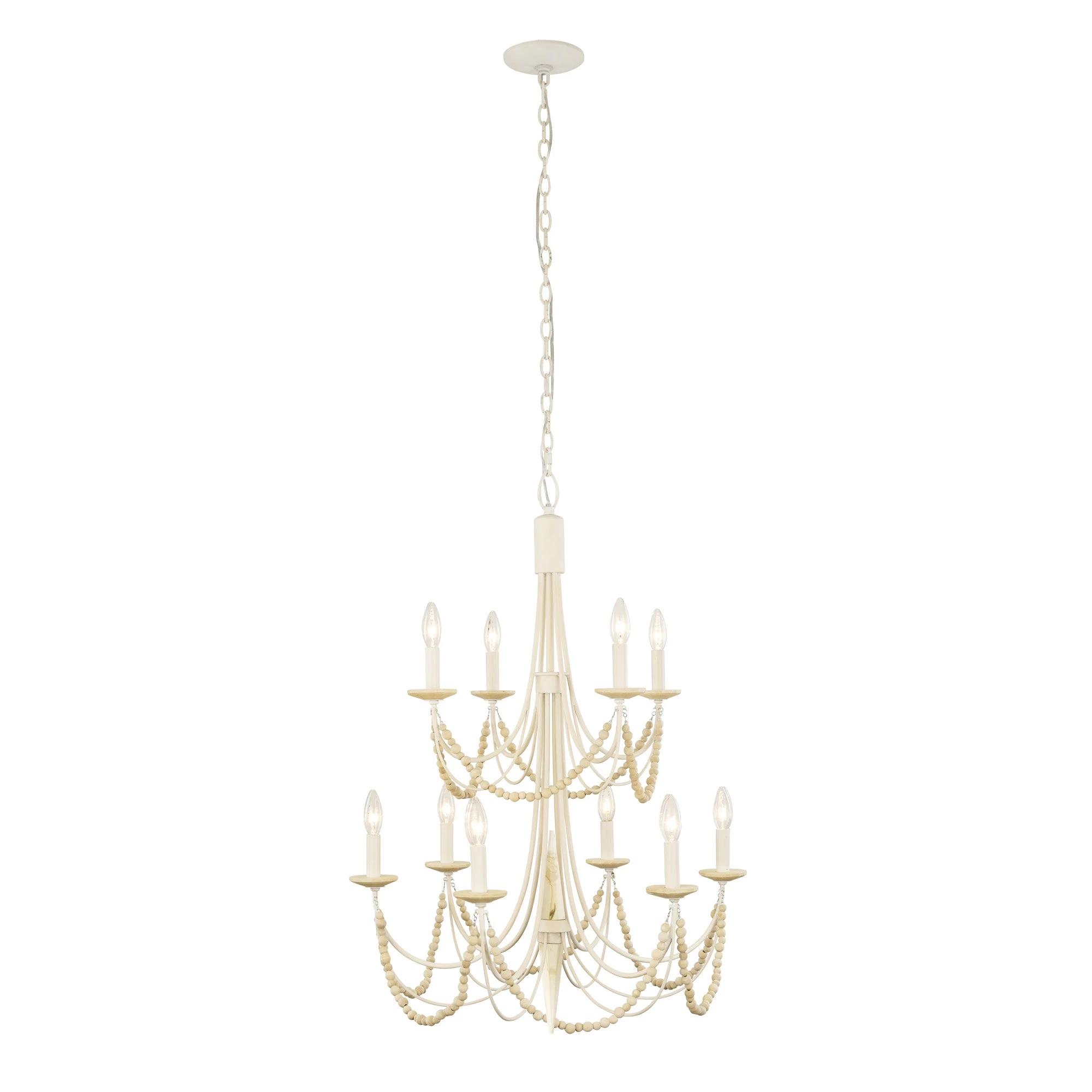 Brentwood 350C10CW 10-Light Chandelier - Country White 10 Brentwood 350C10CW 10-Light Chandelier - Country White - Image 8