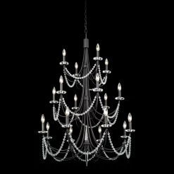 Brentwood 350C18CB 18-Light Chandelier - Carbon Black -Hanging Lighting 350C18CB