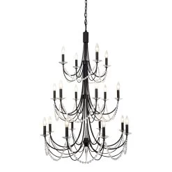Brentwood 350C18CB 18-Light Chandelier - Carbon Black -Hanging Lighting 350C18CB 4