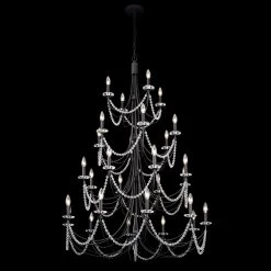 Brentwood 350C28CB 28-Light Chandelier - Carbon Black -Hanging Lighting 350C28CB