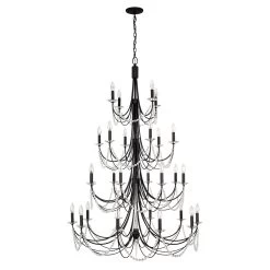 Brentwood 350C28CB 28-Light Chandelier - Carbon Black -Hanging Lighting 350C28CB 3