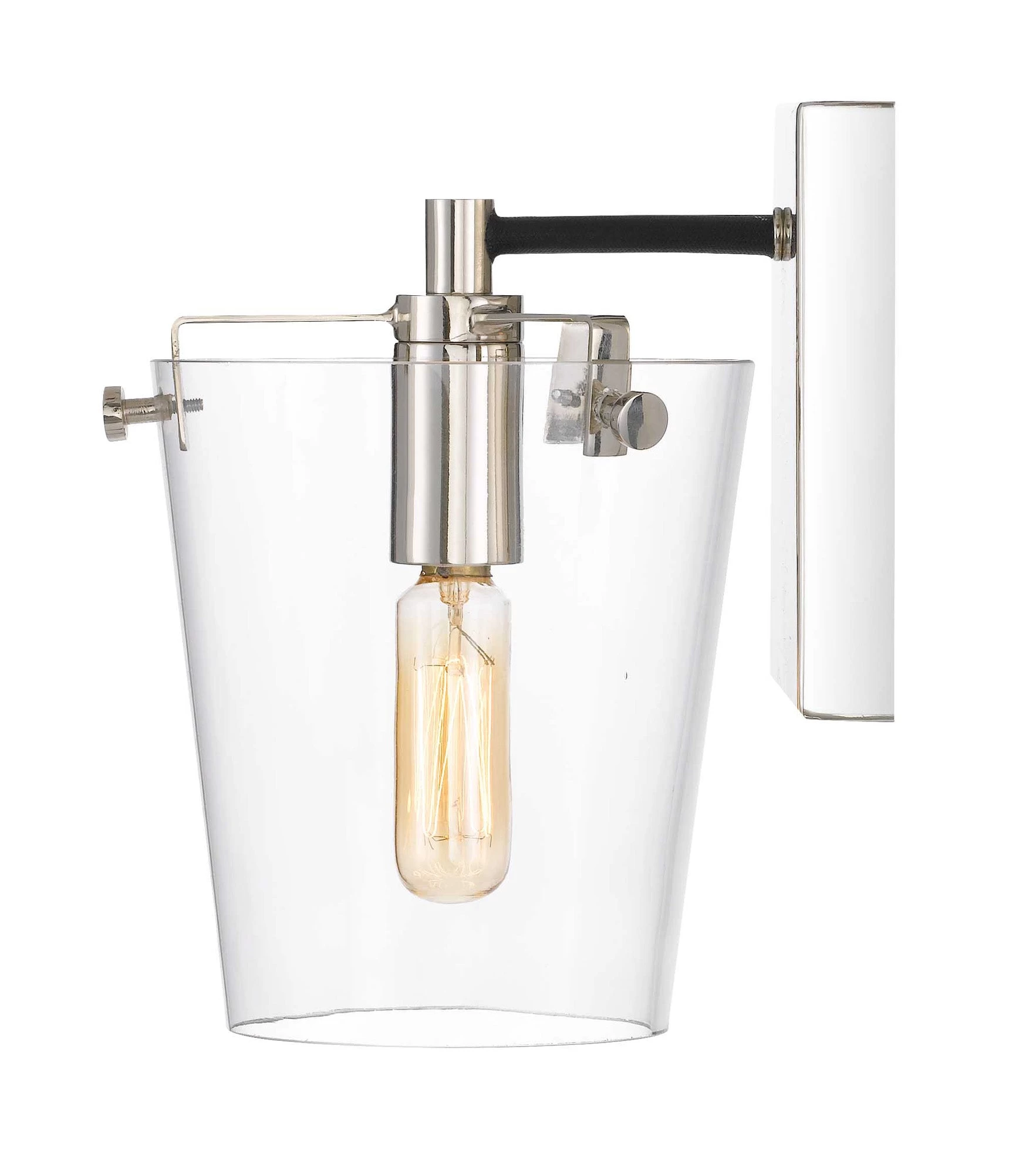 Arlo 351B01BLPN 1-Light Vanity Light - Black/Polished Nickel 4 Arlo 351B01BLPN 1-Light Vanity Light - Black/Polished Nickel - Image 2