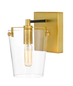 Arlo 351B01BLSB 1-Light Vanity Light - Black/Satin Brass -Hanging Lighting 351B01BLSB