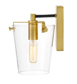 Arlo 351B01BLSB 1-Light Vanity Light - Black/Satin Brass -Hanging Lighting 351B01BLSB 3