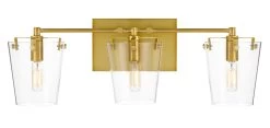 Arlo 351B03BLSB 3-Light Vanity Light - Black/Satin Brass