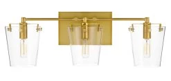 Arlo 351B03BLSB 3-Light Vanity Light - Black/Satin Brass -Hanging Lighting 351B03BLSB 3
