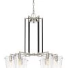 Arlo 351C06BLPN 6-Light Chandelier - Black/Polished Nickel -Hanging Lighting 351C06BLPN