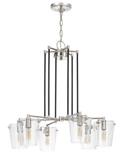 Arlo 351C06BLPN 6-Light Chandelier - Black/Polished Nickel 11 Arlo 351C06BLPN 6-Light Chandelier - Black/Polished Nickel -Hanging Lighting 351C06BLPN 4