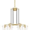 Arlo 351C06BLSB 6-Light Chandelier - Black/Satin Brass -Hanging Lighting 351C06BLSB
