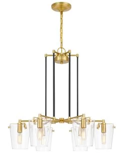 Arlo 351C06BLSB 6-Light Chandelier - Black/Satin Brass