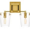 Arlo 351K02BLSB 2-Light Vanity Light - Black/Satin Brass -Hanging Lighting 351K02BLSB 1