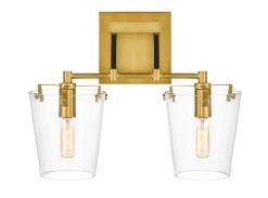 Arlo 351K02BLSB 2-Light Vanity Light - Black/Satin Brass