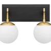 Allie 352B02BLSB 2-Light Vanity Light - Black/Satin Brass -Hanging Lighting 352B02BLSB 3