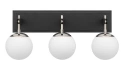 Allie 352B03BLPN 3-Light Vanity Light - Black/Polished Nickel