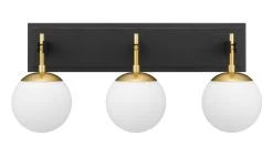 Allie 352B03BLSB 3-Light Vanity Light - Black/Satin Brass