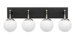 Allie 352B04BLPN 4-Light Vanity Light - Black/Polished Nickel