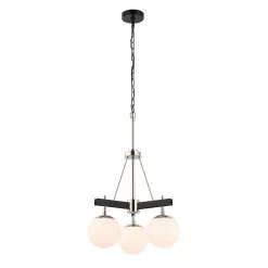 Allie 352C03BLPN 3-Light Chandelier - Black/Polished Nickel