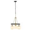 Allie 352C03BLSB 3-Light Chandelier - Black/Satin Brass -Hanging Lighting 352C03BLSB 1