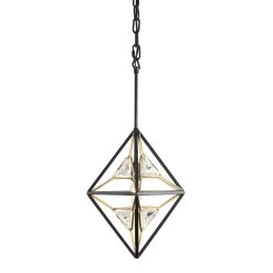 Marcia 353M01MBFG 1-Light Mini Pendant - Matte Black/French Gold -Hanging Lighting 353M01MBFG 2