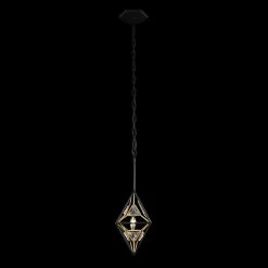 Marcia 353M01MBFG 1-Light Mini Pendant - Matte Black/French Gold -Hanging Lighting 353M01MBFG 3