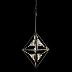 Marcia 353M01MBFG 1-Light Mini Pendant - Matte Black/French Gold -Hanging Lighting 353M01MBFG 5