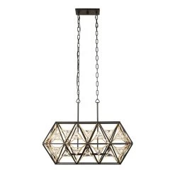 Marcia 353N03MBFG 3-Light Kitchen Island Pendant - Matte Black/French Gold -Hanging Lighting 353N03MBFG 2